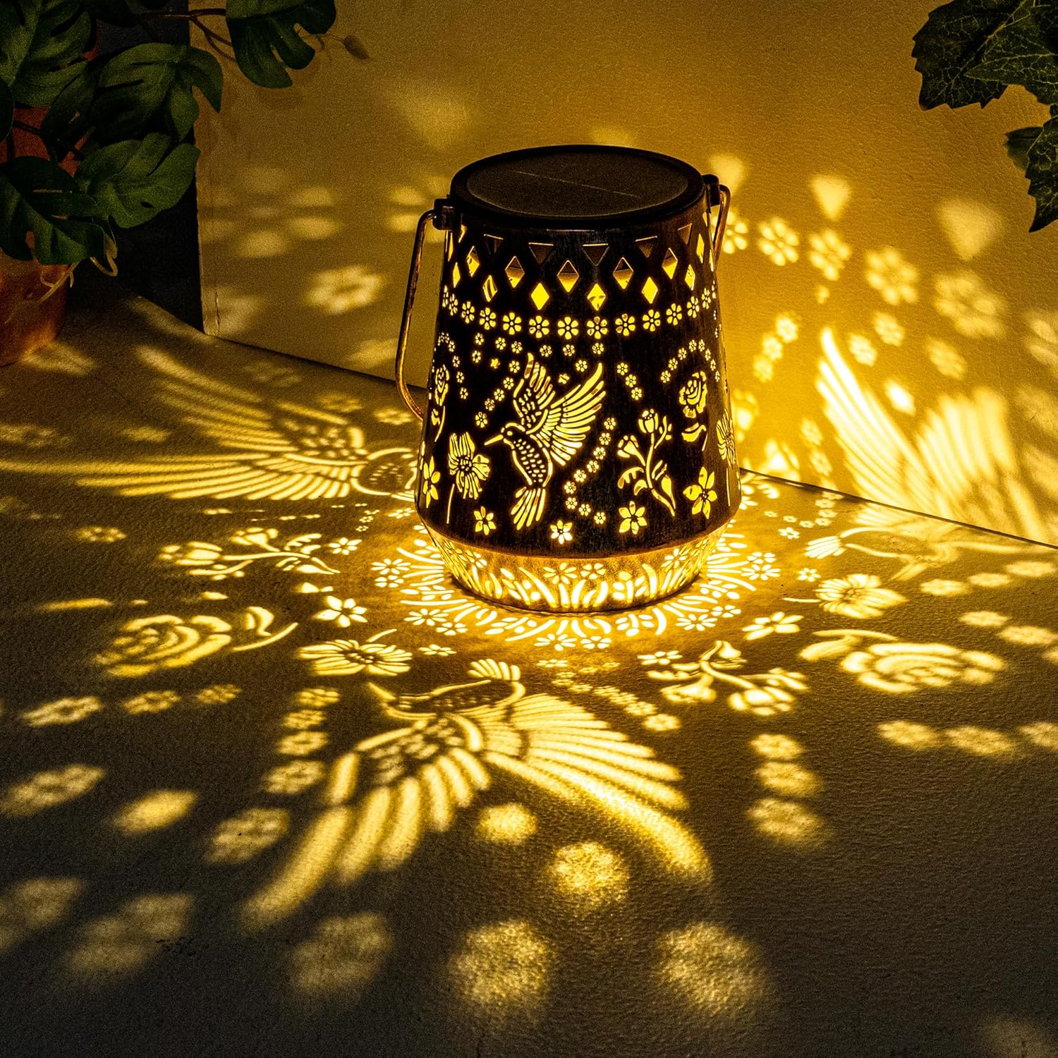 christmas solar lanterns outdoor decor waterproof, hummingbird hanging xmas gifts for women, mom, solar garden lights metal garden decoration for outside, yard, patio, porch