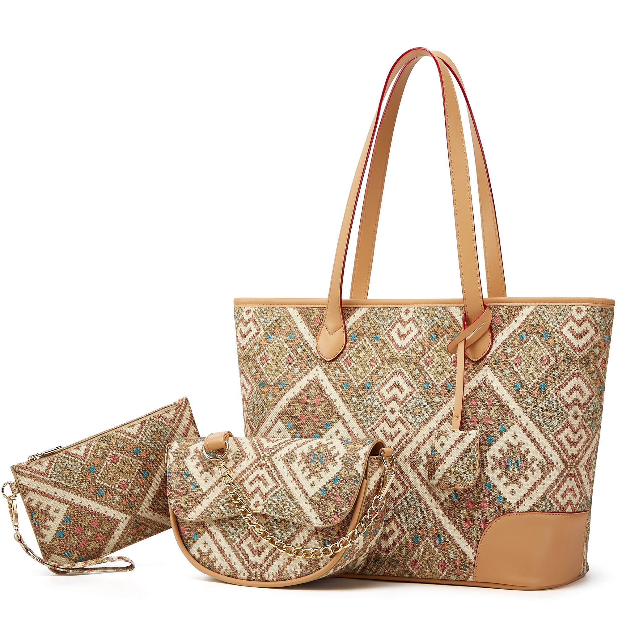 Women Fashion Handbags Tote Bag Shoulder Bags Top Handle Satchel Purse Set