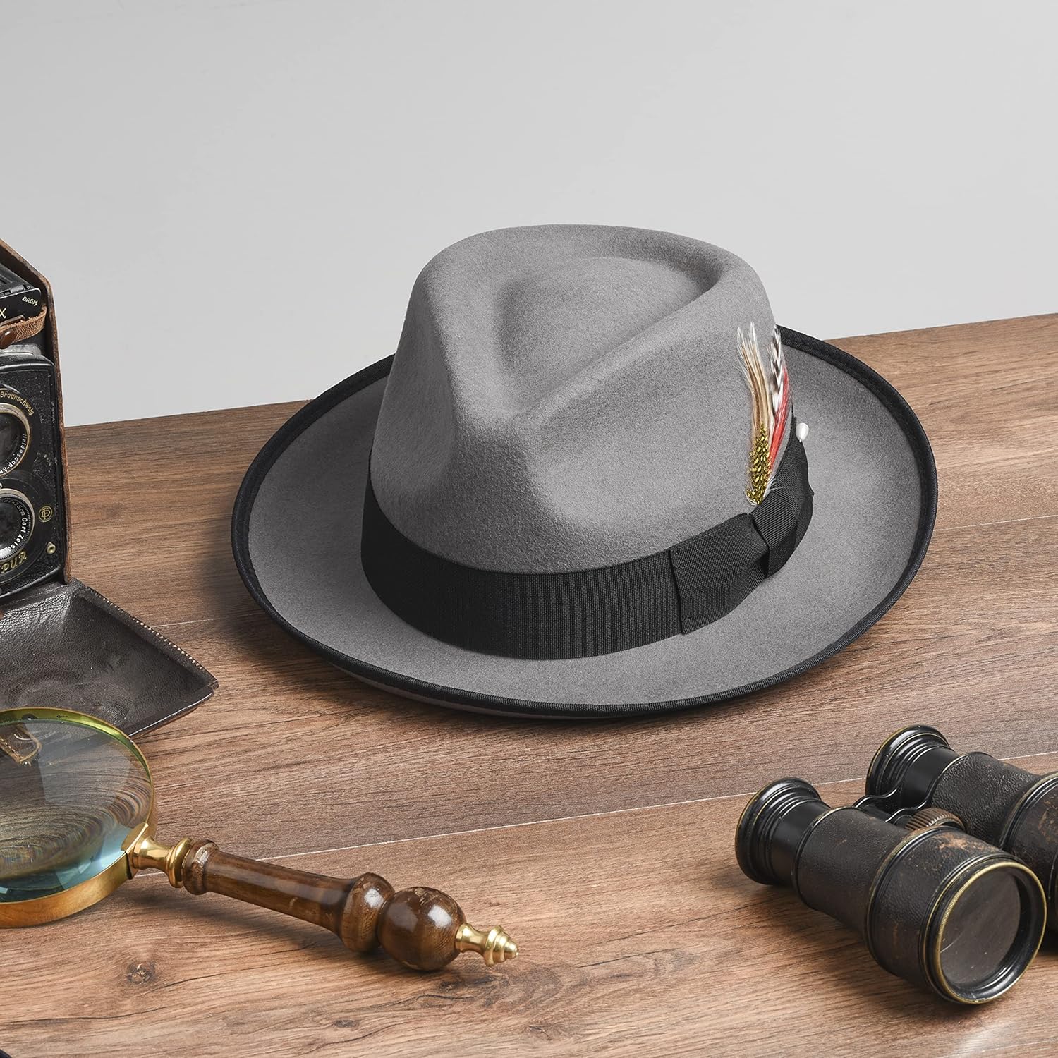 Mens Fedora Hats, Medium Brim Fedora, 100% Wool Crushable Hat, Packs Easy, Stain Resistant, Stylish Fedora - Image 7