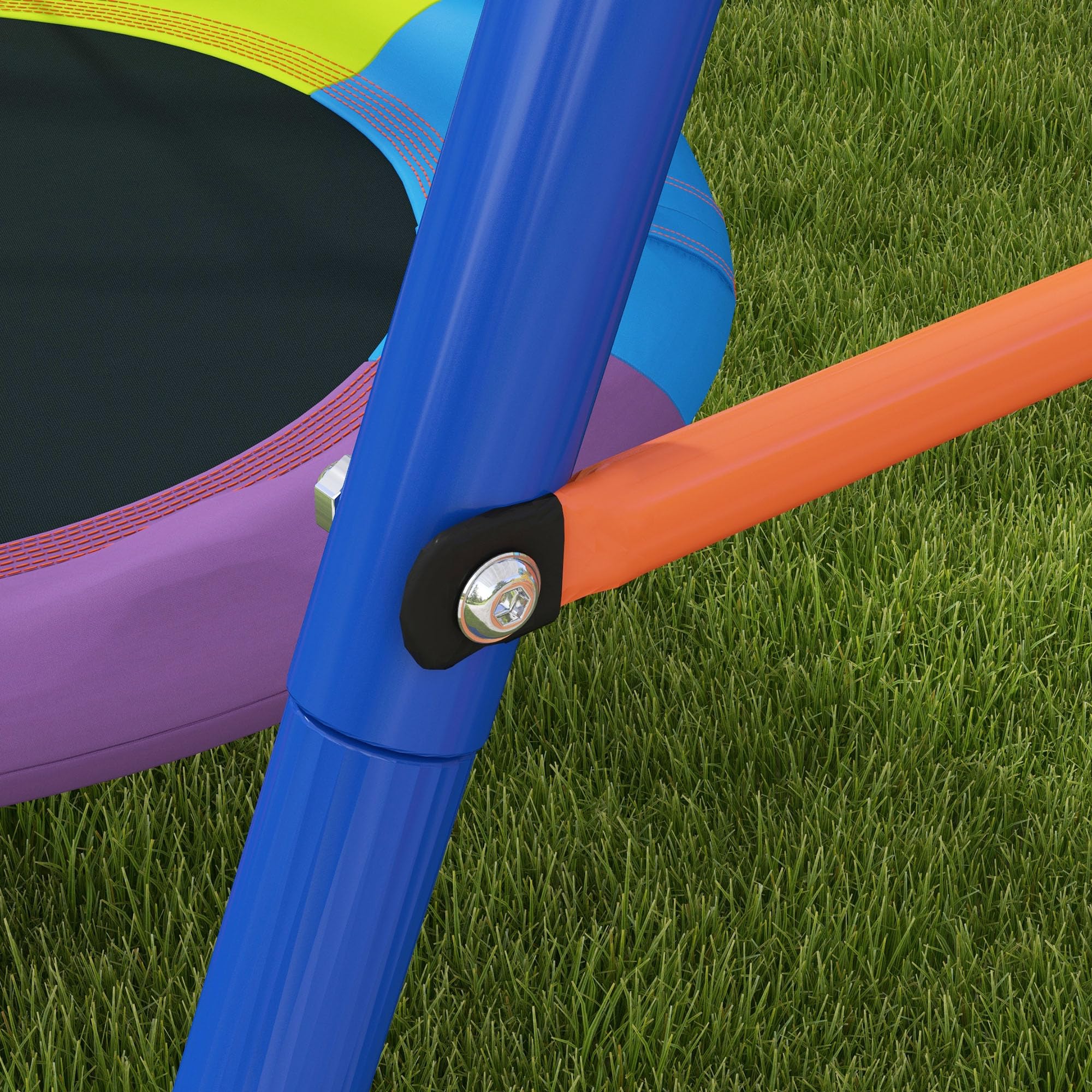 Outsunny Altalena da Giardino per Bambini, Altalena a Nido per 1-2 Bambini con Struttura ad A in Metallo Rinforzato, 196x172x180cm, Multicolore