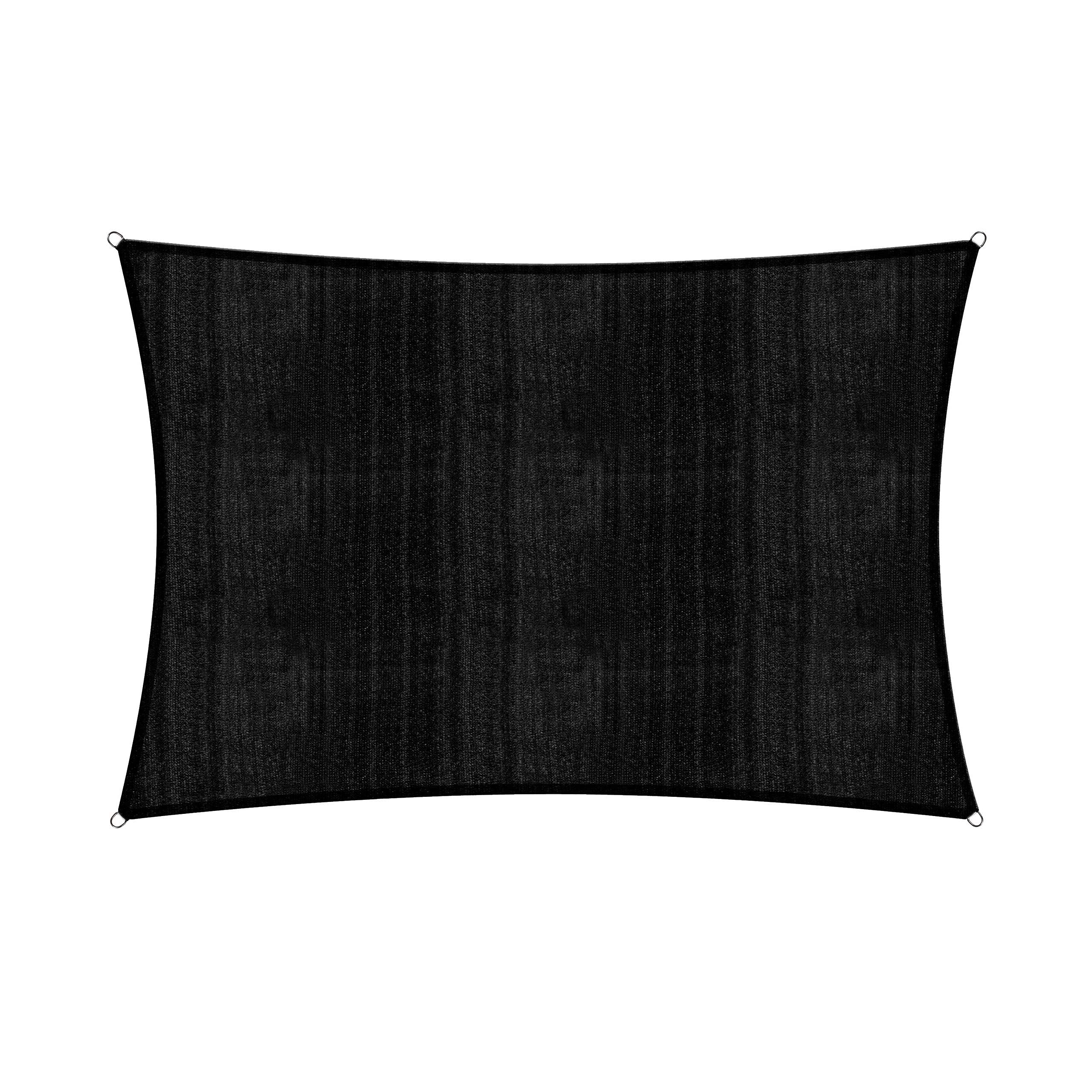Quadratisches Sonnensegel 5x6m – HDPE Mit UV-Schutz, Wasserdicht, Inkl. 4x1,5m Seile, Dunkelgrau