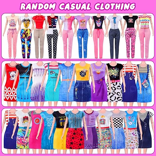 Miniatura 5 de 342 piezas de ropa y accesorios para muñecas con muñeca, vestidos de princesa, vestidos de moda, parte superior, pantalones, trajes de baño,