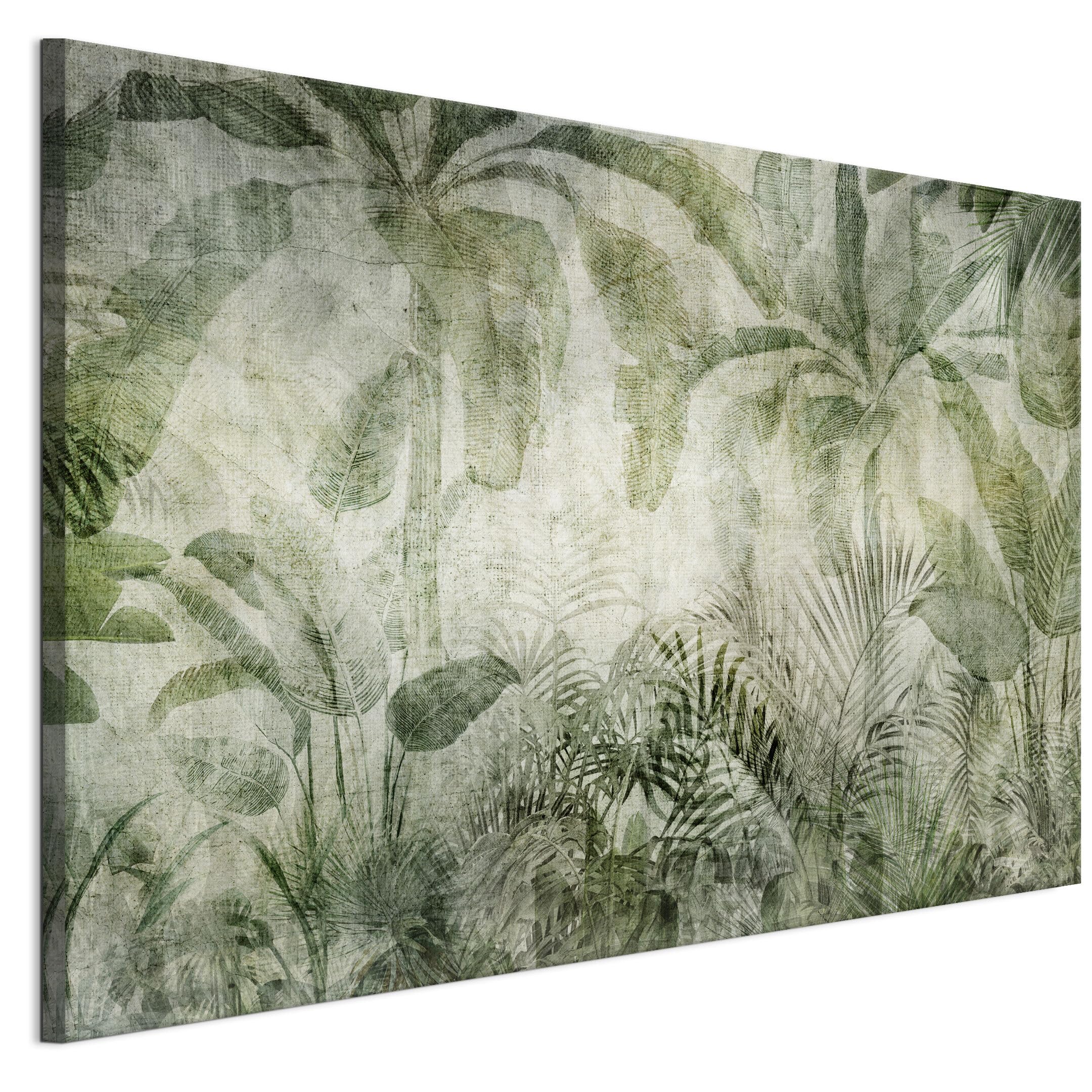 LUMASOUL Wandbilder Wohnzimmer Leinwandbild Dschungel 120x80 cm | 1-teiliges Bild für Schlafzimmer, Flur, Büro und Küche, modernes Foto-Motiv