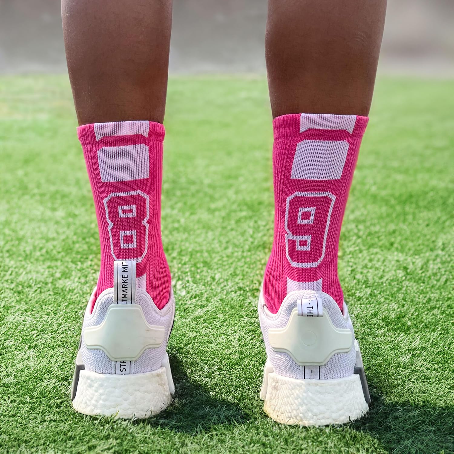 ChalkTalkSPORTS Custom Team Socks - Pink Number Socks | Choose Your Number - Image 5