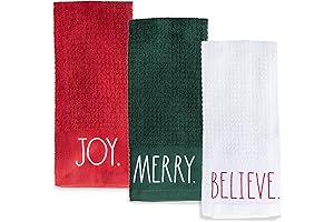 Rae Dunn Absorbent Decorative Holiday Hand Towels for Bathroom