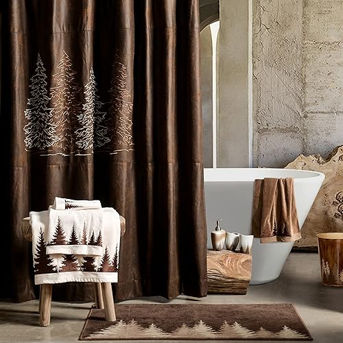 Miniatura 2 de Paseo Road by HiEnd Accents  Clearwater Pines Juego de accesorios de baño rústicos de 8 piezas con cortina de ducha, toallas, dispensador de loción