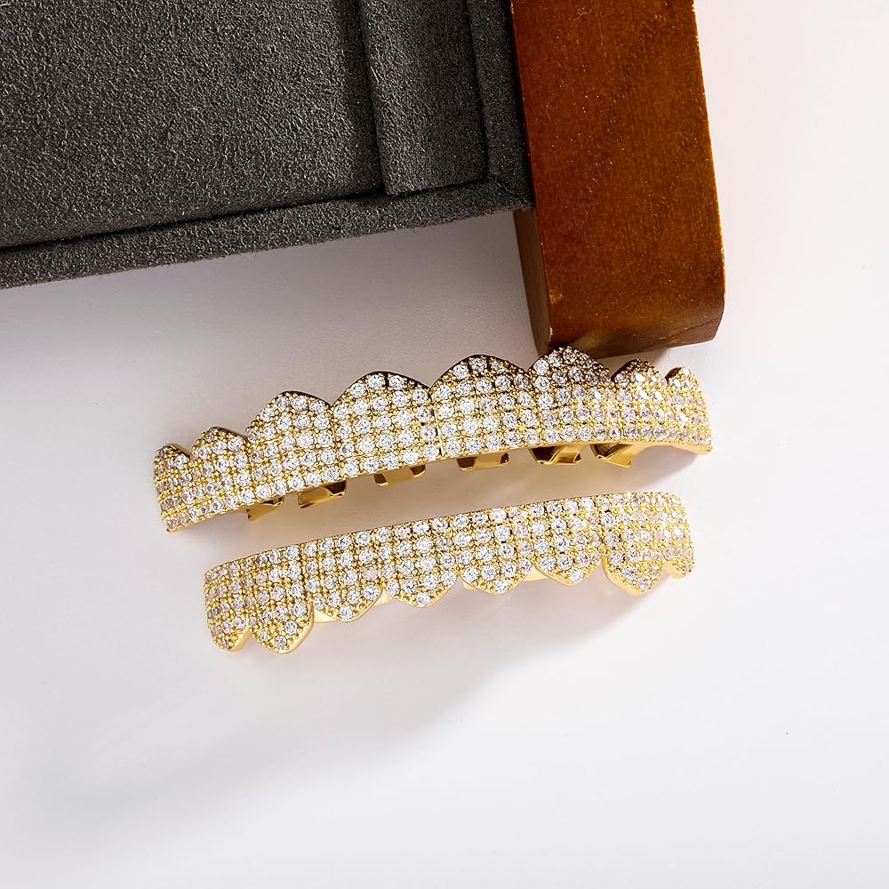 Amazon.com: TOPGRILLZ Iced Diamond Grillz for Men Silver