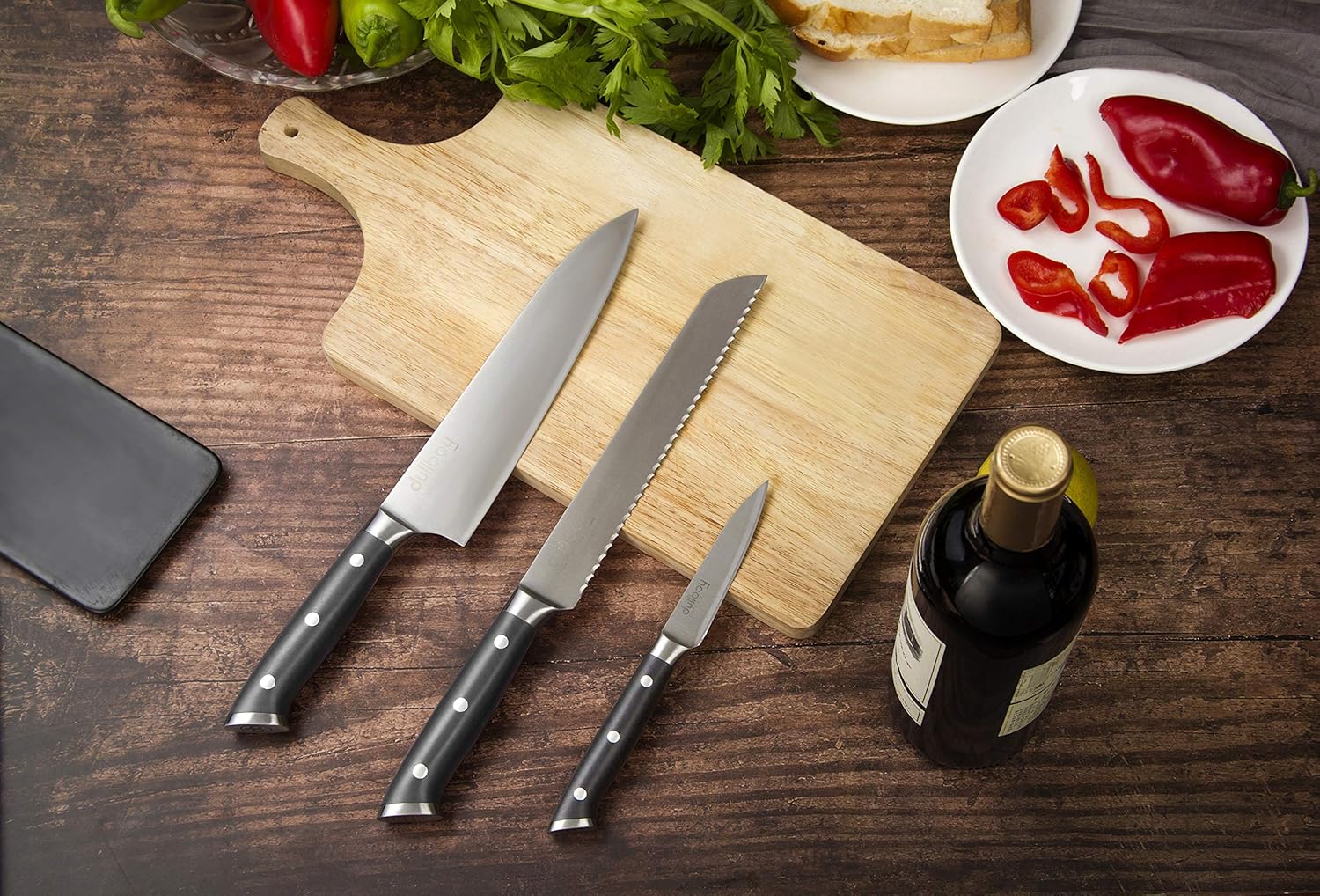 Up To 40% OFF DULL BOY KNIFE CO. Chefs Knife 8 Inch - Japanese Steel Forged Chefs Knife - ACUTO 440 Japanese Stainless Steel - Professional Full Tang Gyuto - Designed by Chefs (Gray)