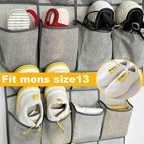 Miniatura 3 de Organizador de zapatos de 35 bolsillos sobre la puerta, zapatero colgante para armario, soporte grande para almacenamiento de zapatos, organizador