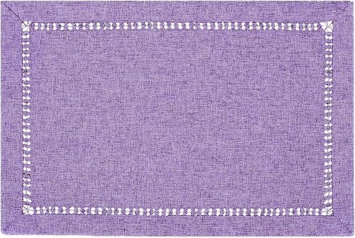 Miniatura 6 de Solid Farmhouse - Camino de mesa rústico con dobladillo cosido lavanda lila morado claro (14 x 90 pulgadas)