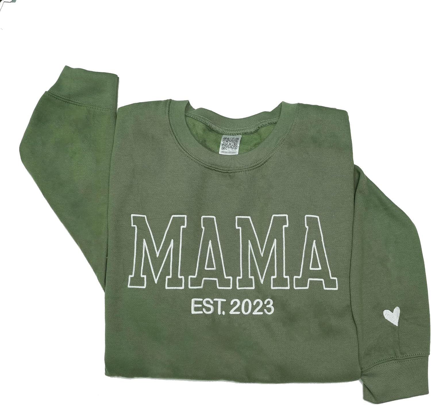 LullabyMall Personalized Embroidered Mama EST Sweatshirt For Women, Custom Gifts for Mother's Day Chirstmas Birthday for Mama