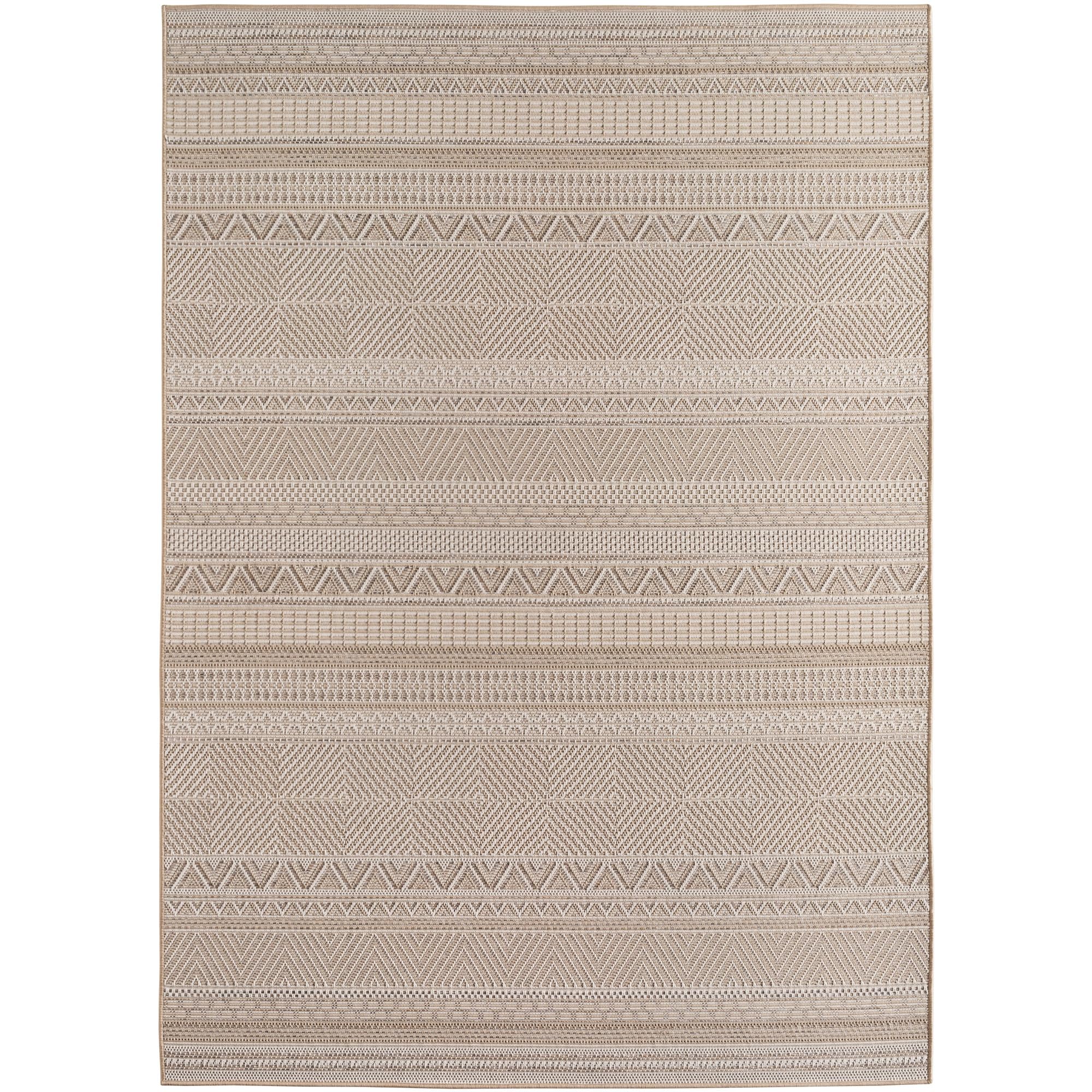 Carpetsale24 Alfombra de Exterior Beige 160x230 cm, Resistente a la Intemperie y a los Rayos UV, para la Cocina, el balcón, la terraza, así como para el salón y el Comedor, diseño Boho escandinavo