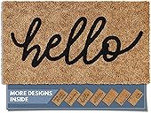 Barnyard Designs Doormat Welcome Mat for Outdoors, Large Front Door Entrance Mat, Brown (Hello, 30x17)