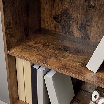 Amazon.com: VASAGLE Bookcase, 2-Tier Retro Bookshelf with