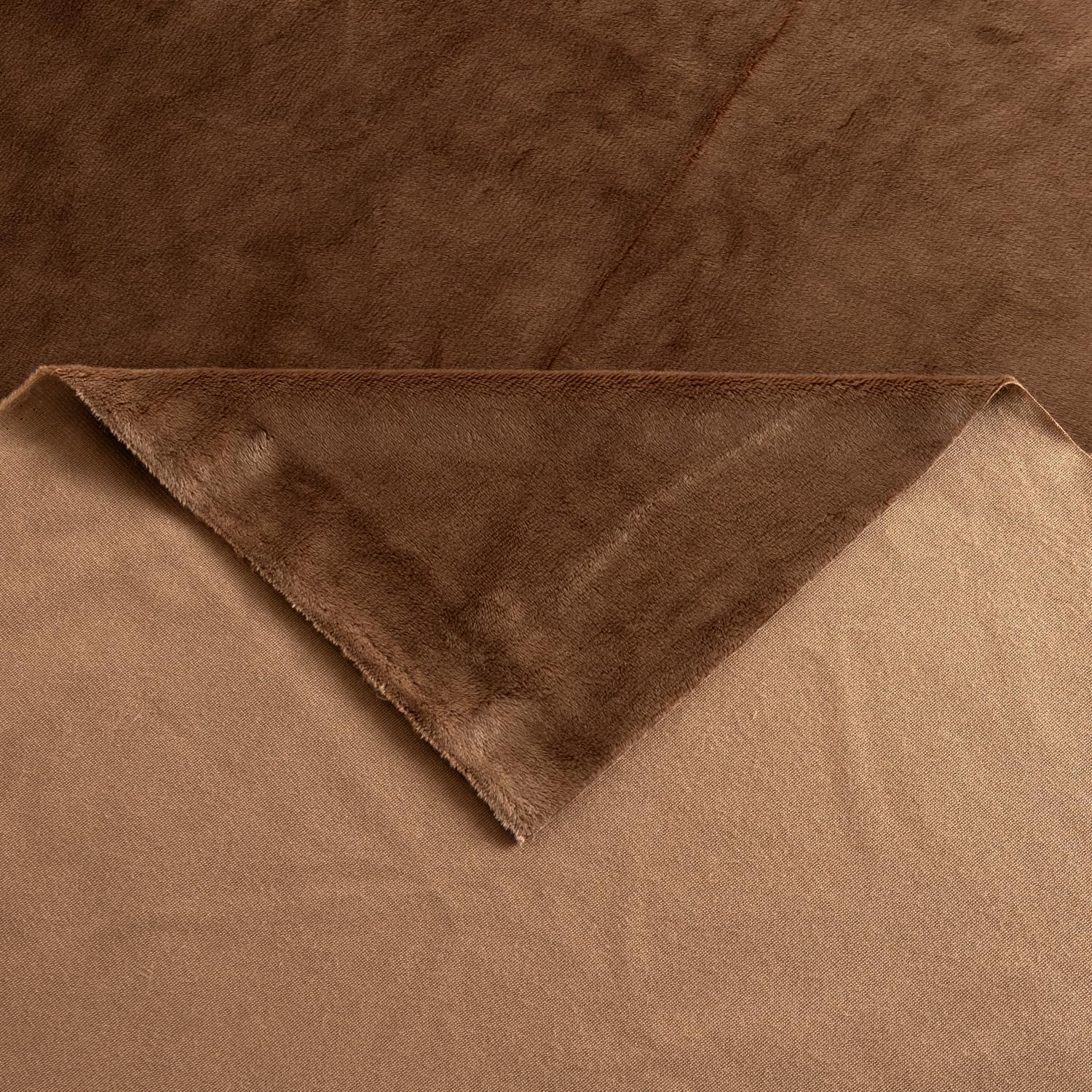 Minky Fabric by The Yard for Pillows, Toys, Garments, Baby Products, and Blankets 60" Wide(Brown,3Yard)