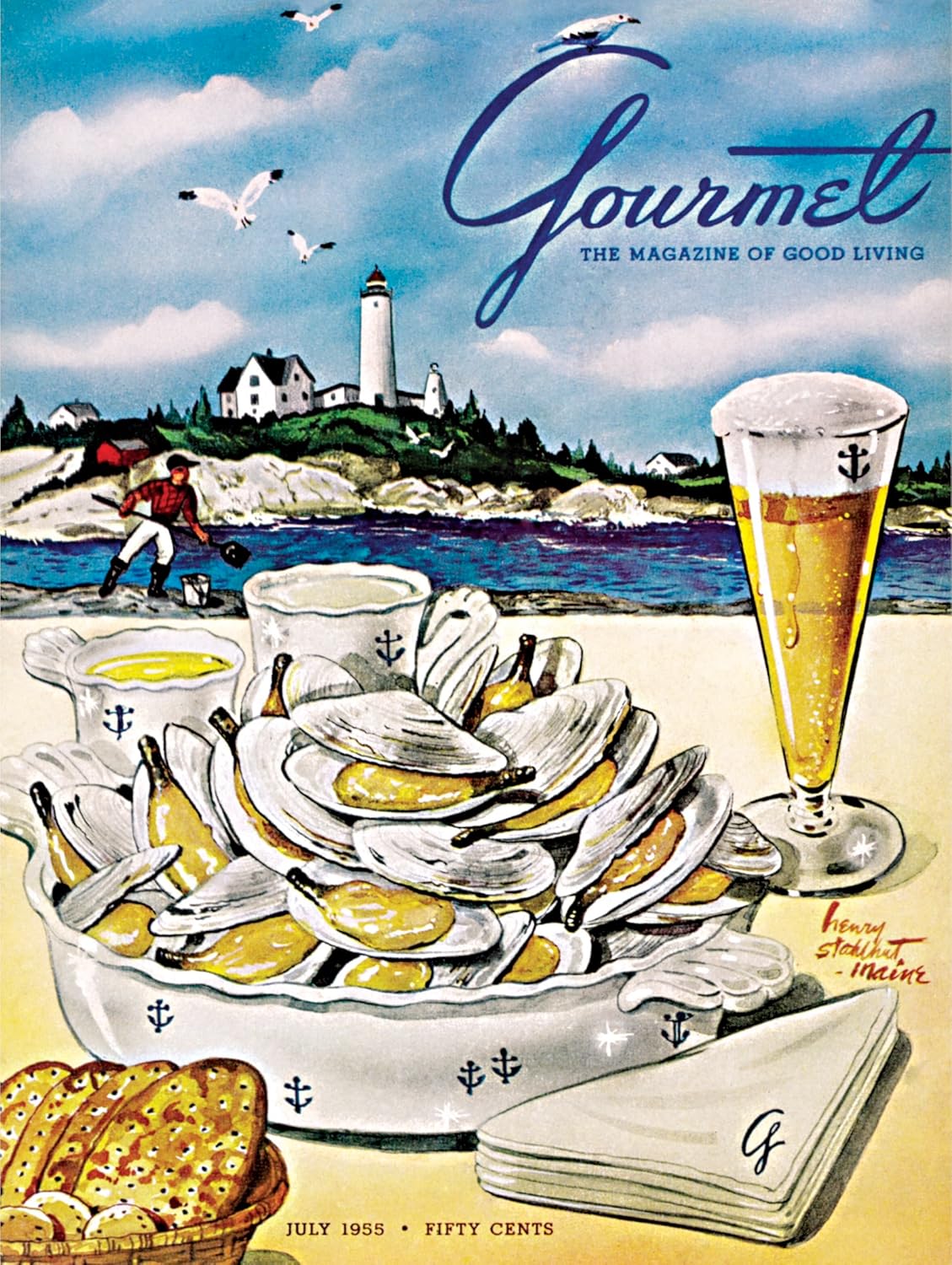 New York Puzzle Company - Gourmet Magazine Clambake - 1000 Piece Jigsaw Puzzle for Adults by Henry Stahlhut