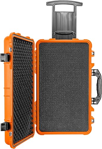 Miniatura 10 de Eylar 22" equipaje de mano de viaje de rodillos de viaje, cámara, drones, herramientas, equipo duro caso impermeable con espuma negra