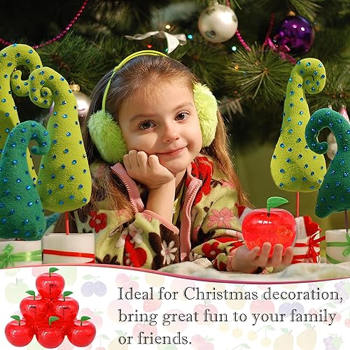 Miniatura 3 de Yuronam 30 recipientes pequeños de plástico con forma de manzana con forma de manzana para regalo de Navidad, fiesta, día de San Valentín,