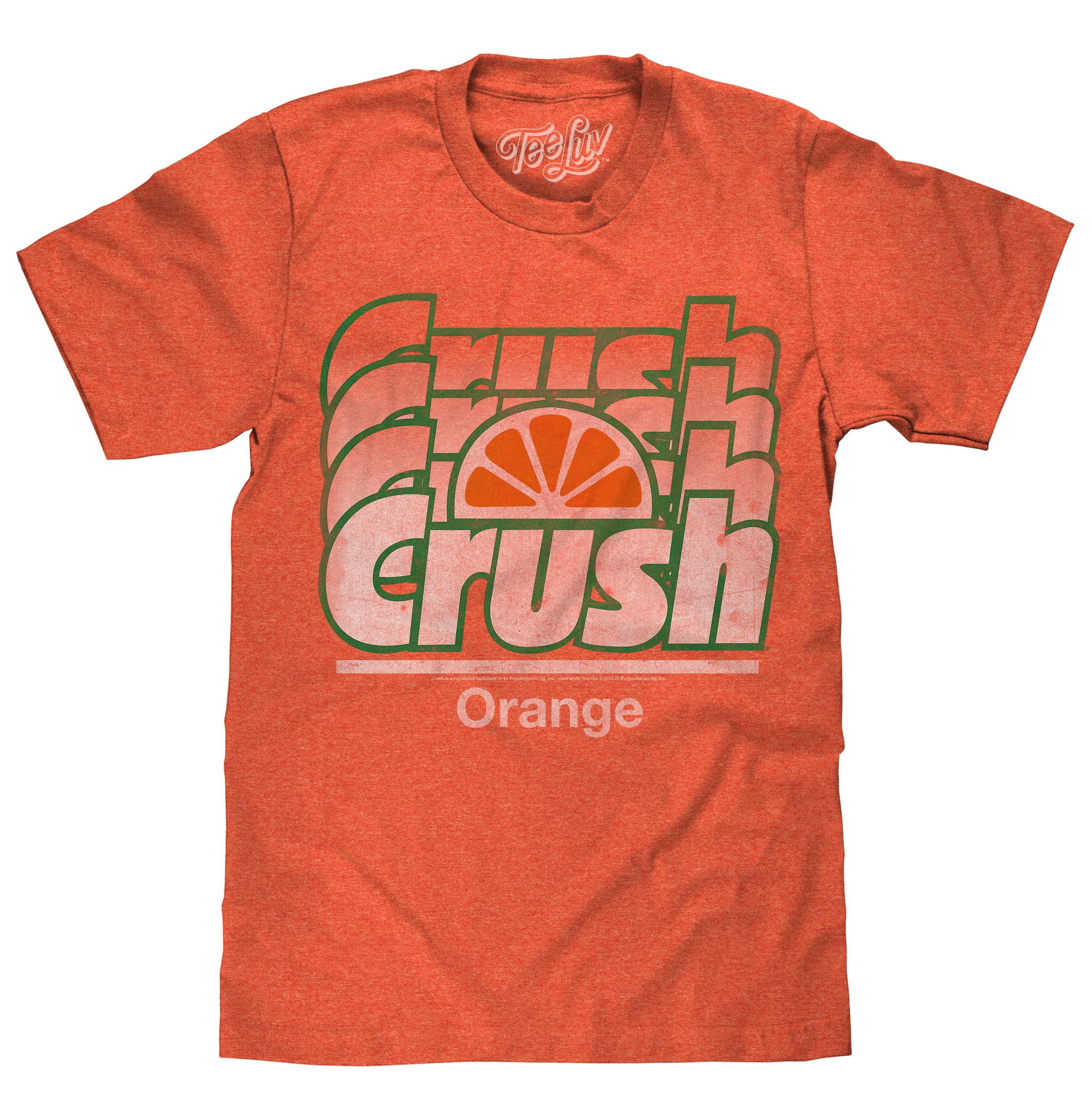Tee Luv Men's Orange Crush Logo Shirt - Vintage Crush Soda Gradient Graphic Tee