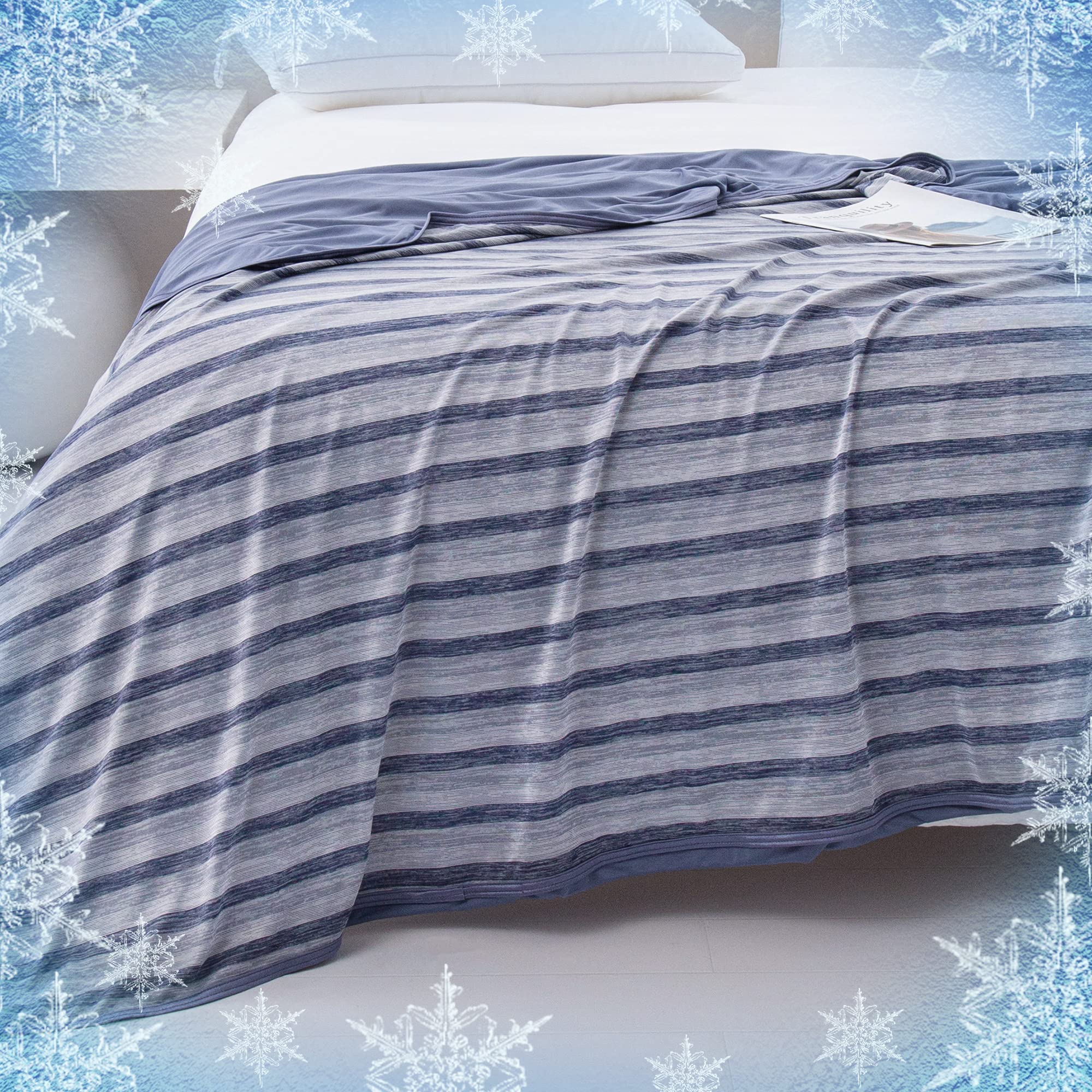 AmyHomieCooling Blanket, King Size Cooing Blankets with Double Sided Cold Arc-Chill Q-Max >0.55 Cool Fiber, 100% Oeko-Tex Certified, Summer Breathable Lightweight Blankets for Hot Sleepers, 108x90in