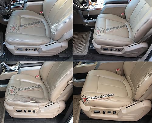 Miniatura 7 de Richmond Auto Upholstery - Funda de asiento de cuero no perforada de repuesto para parte inferior del lado del conductor, color marrón compatible