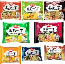 Nissin Demae Instant Noodles Ramen 8 PACK MIXED - Tonkotsu, Chicken, Beef, Seafood, Spicy Sesame, Prawns, Soy Sauce, Garlic Chicken (100g)