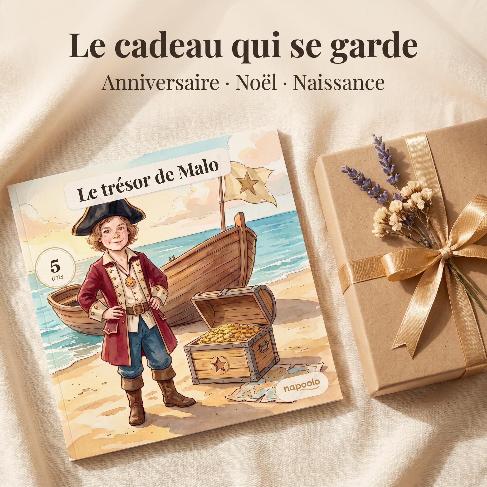 Livre personnalisé enfant pirate photo et prénom - Cadeau chasse au trésor