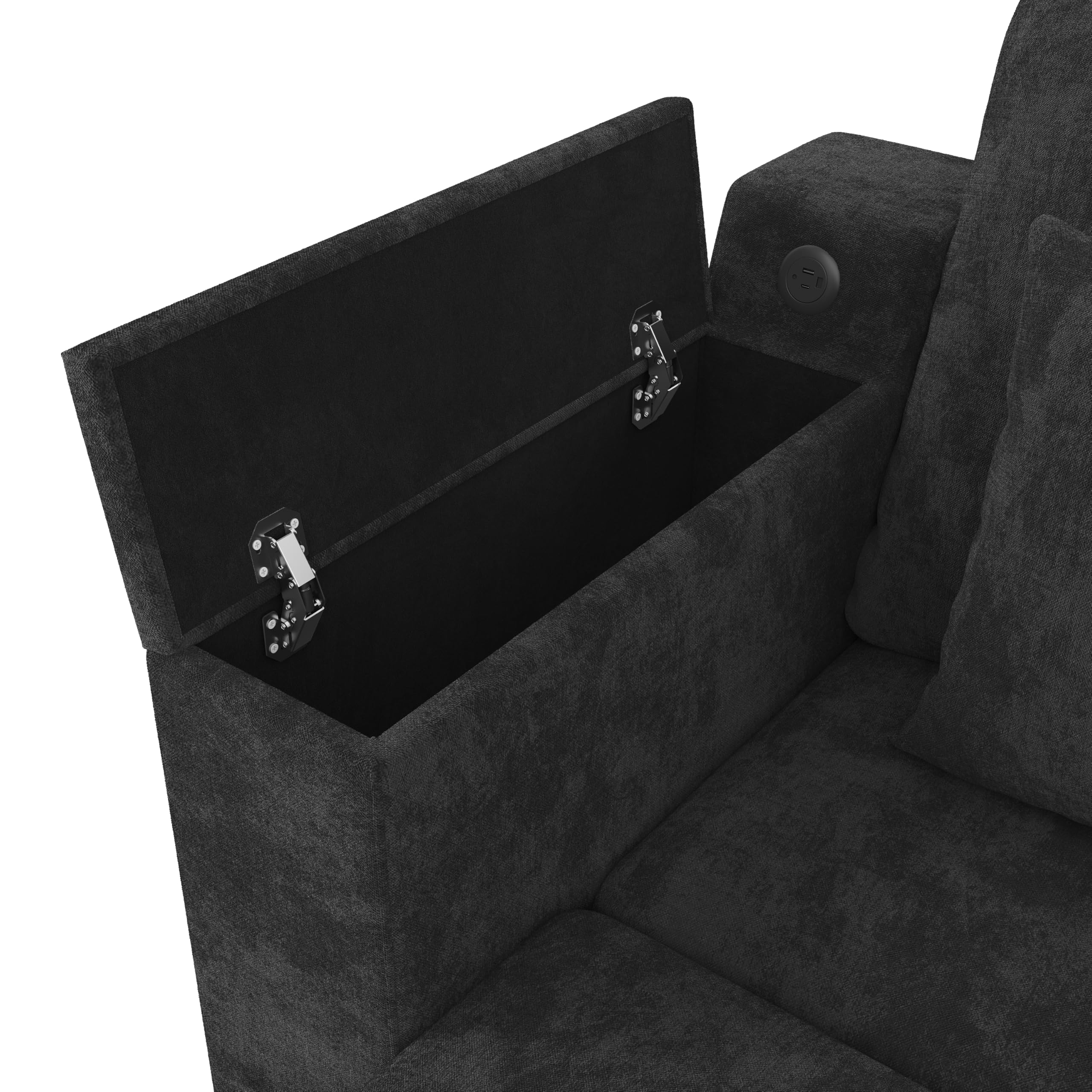 3-in-1 multifunktionales 3-Sitzer Sofa mit Schlaffunktion, ausziehbarem Metallrahmen, Stauraum, Armlehnen-Ablage, Grau.