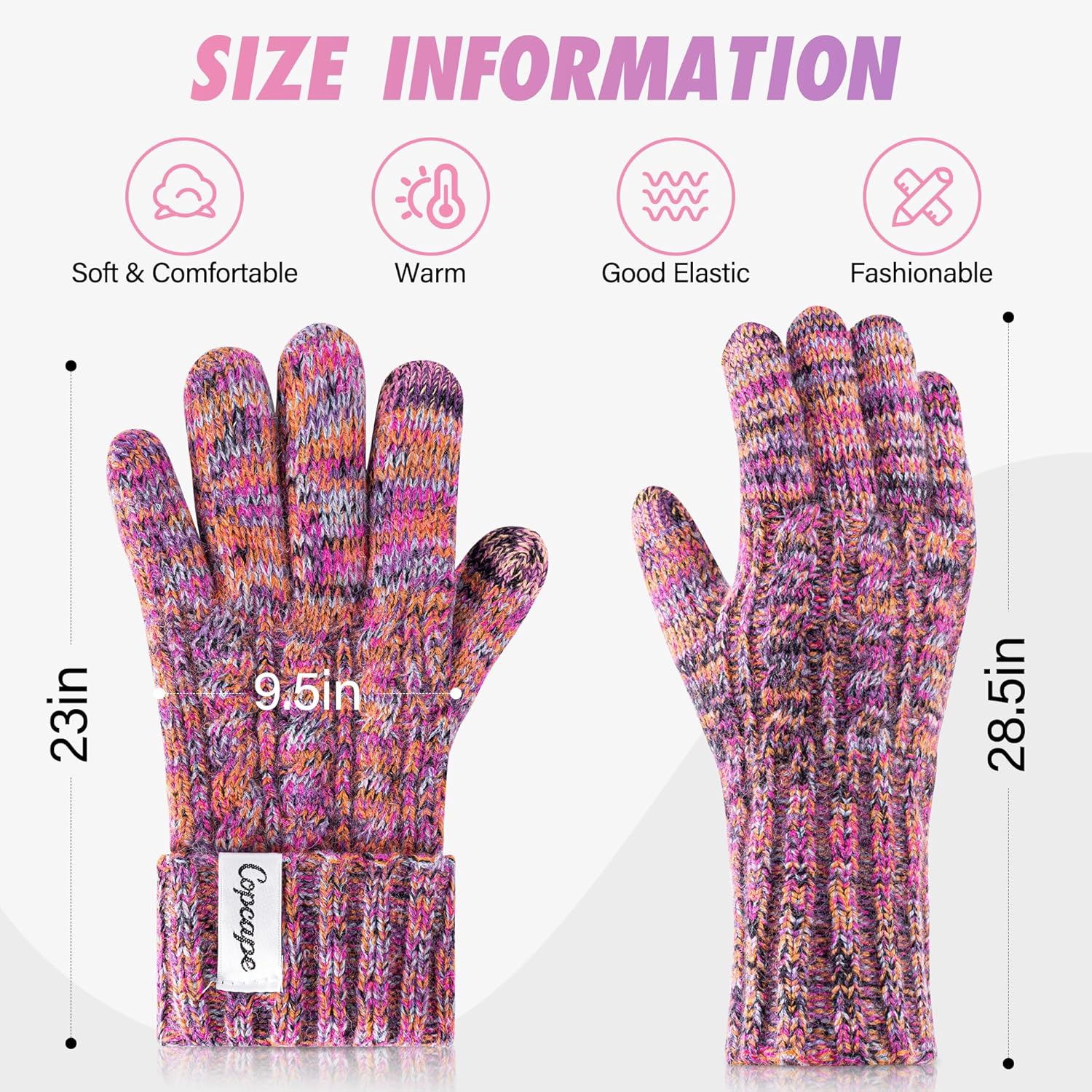 Copcape Winter Gloves for Women Cold Weather, Womens Gloves Thermal Fleece Lined, Christmas Gifts for Women Stocking Stuffers - Image 3