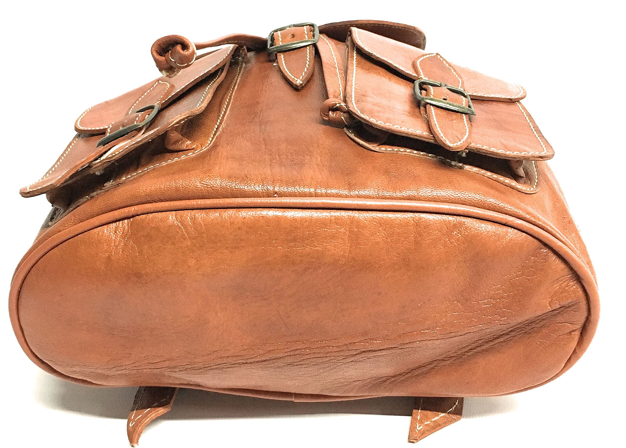 Mochila de Piel | Bolso Bandolera de Hombro con Varios Compartimentos | Casual y Vintage | De Piel Genuina 100% | Resistente, Suave y Duradera