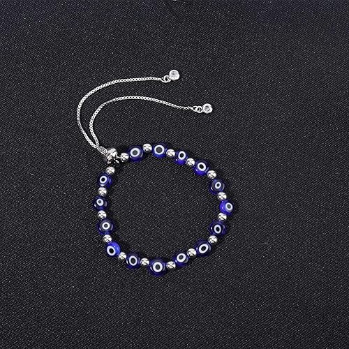 Miniatura 3 de Pulsera ajustable contra el mal de ojo para mujer, pulsera de la suerte azul con dije de mal de ojo, joyería de buena suerte para energía positiva