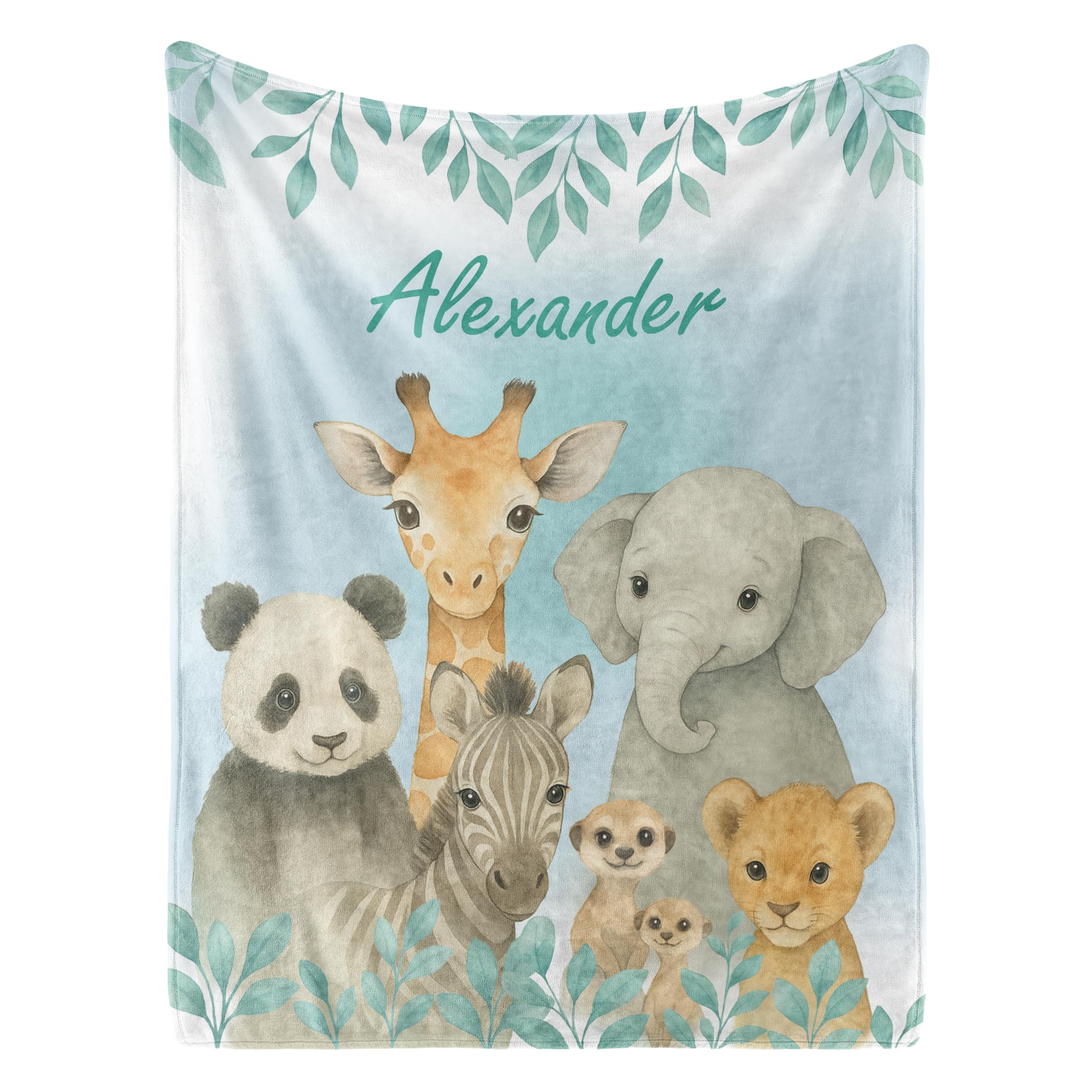 Personalized Baby Blanket with Name, Custom Name Blankets for Kids Soft Flanne Blankets in Easter Basket Personalized Baby Gifts (Cyan)