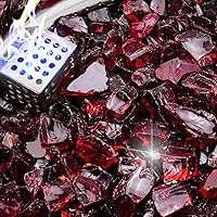 Vista 10 de NUPICK Vidrio de Fuego de 20 Libras, Vidrio de Fuego Reflectante de 1/2 Pulgada, Compatible con Vidrio para Fogata y Vidrio de Chimenea, Azul