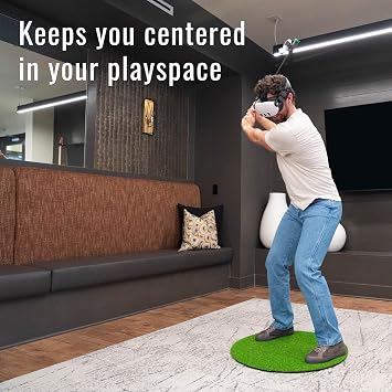 DeadeyeVR Golf Mat for Perfect VR Immersion - Hitting and Putting Grass Mat, Quest Club Attachment VR Accessory, 28 Diameter, 3/8 Thick, Easy Storage, Compatible with Deadeye Golf Club