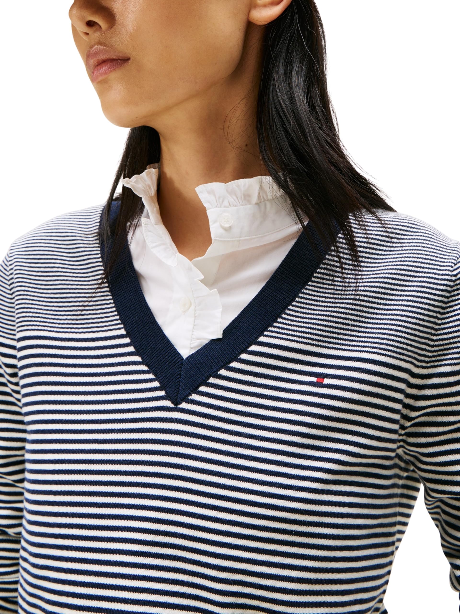Tommy Hilfiger Sweter pullover Kobiety Co Jersey Fine Gg V-nk Ls Swt Ww0ww40098