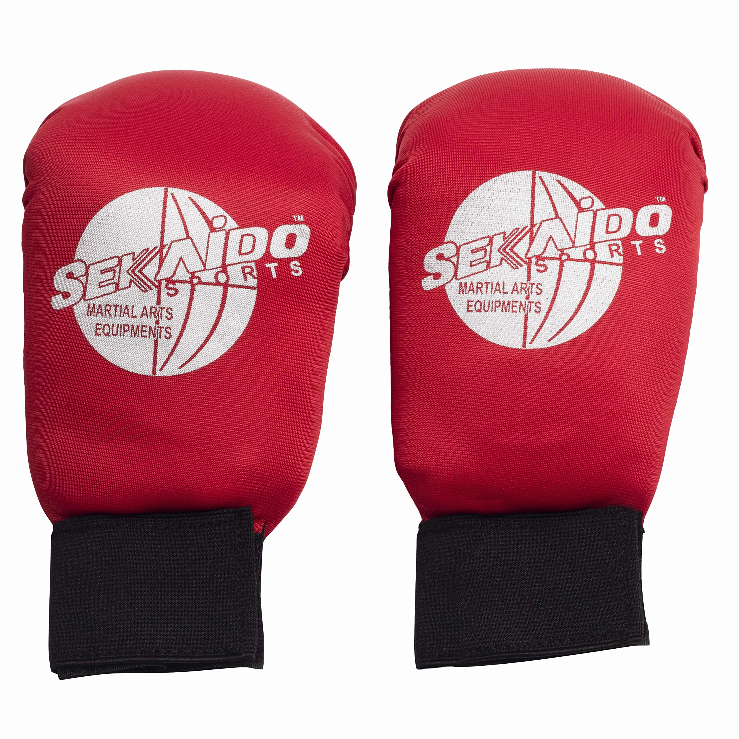 Sekaido Sports Cloth || Reliable & Protective Gloves || Bag Gloves || Training Gloves || Karate Gloves for Men & Women Covered Karate Hand Gloves-Free Size (Red & Blue) (RED)-image-16