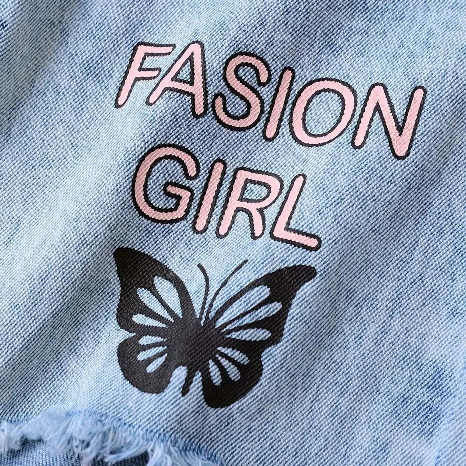 Jeans per Ragazze, Pantaloni Larghi in Denim a Gamba Larga, Vita Alta Elasticizzata, Pantaloni con Fiocco Carini, Casual, Abbigliamento da Strada per bambini8
