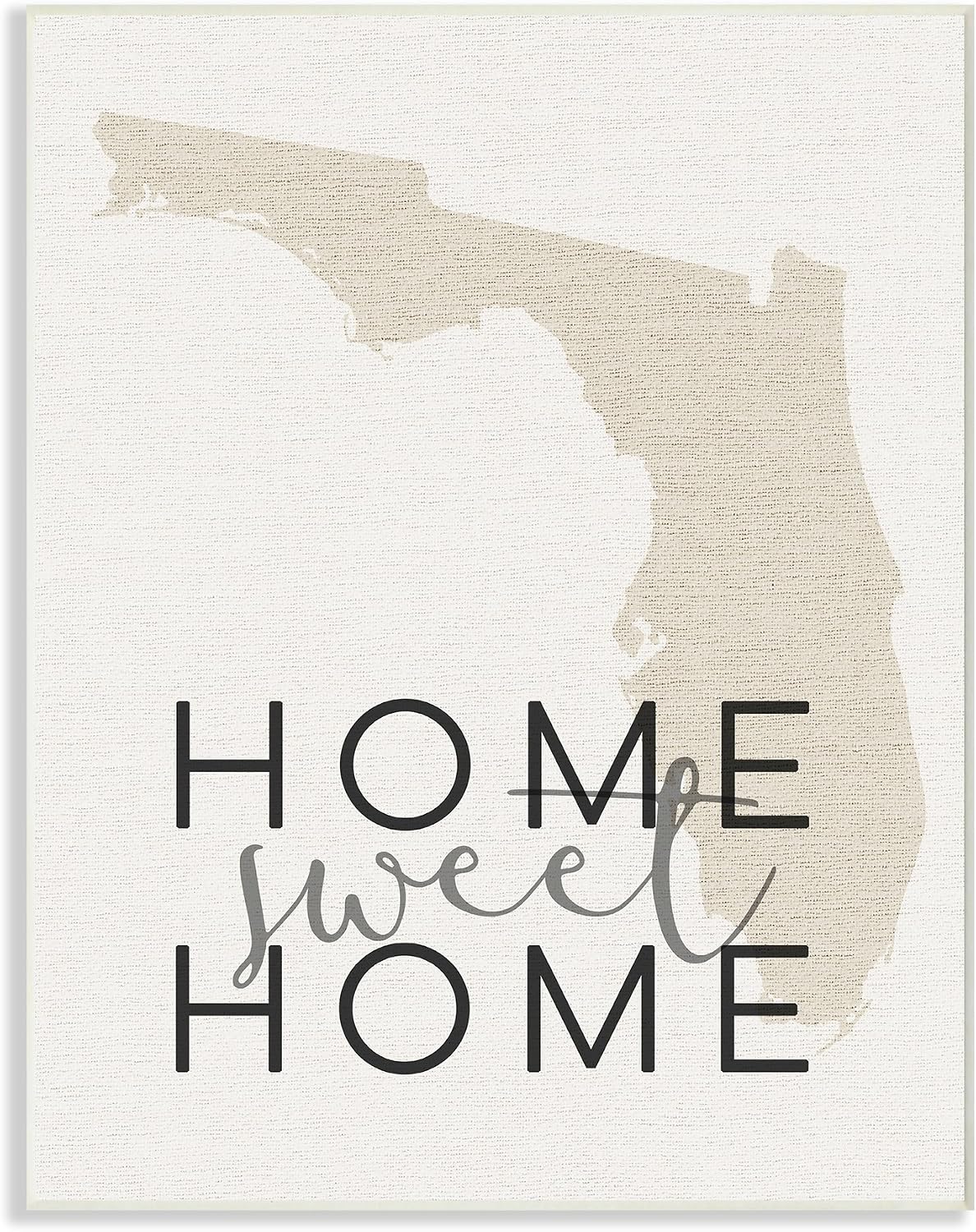 Stupell Industries Home Sweet Home Florida Typography Wall Plaque Art, 10 x 0.5 x 15, Proudly Made in USA