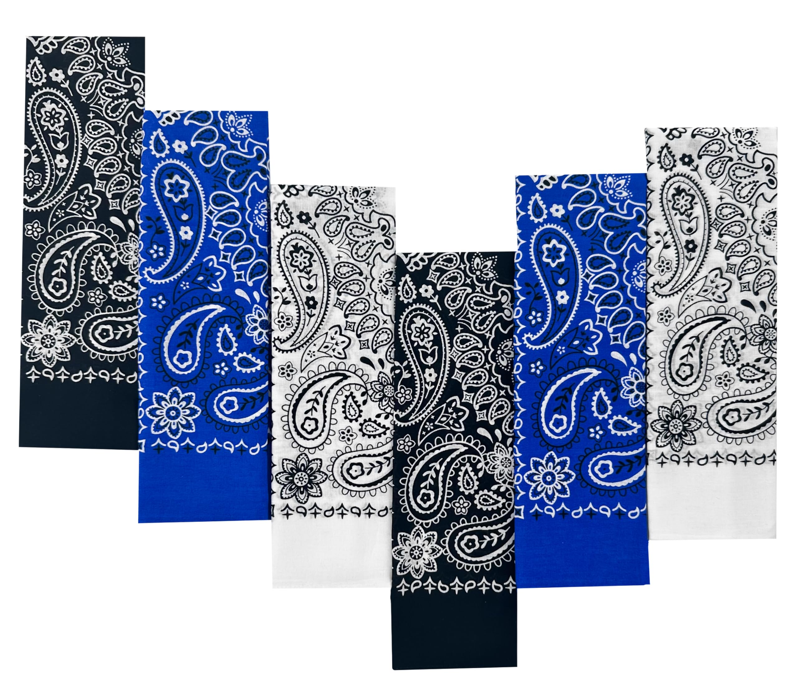Every-ville Cotton Bandana Handkerchief for Men &amp; Women, 6 Pack
