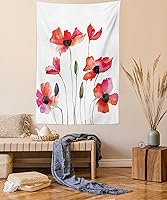 Vista 25 de Ambesonne Tapiz de cornamentas, cervatillo de ciervo de cola blanca en el desierto en el campo, tema de caza rural, colgante de pared