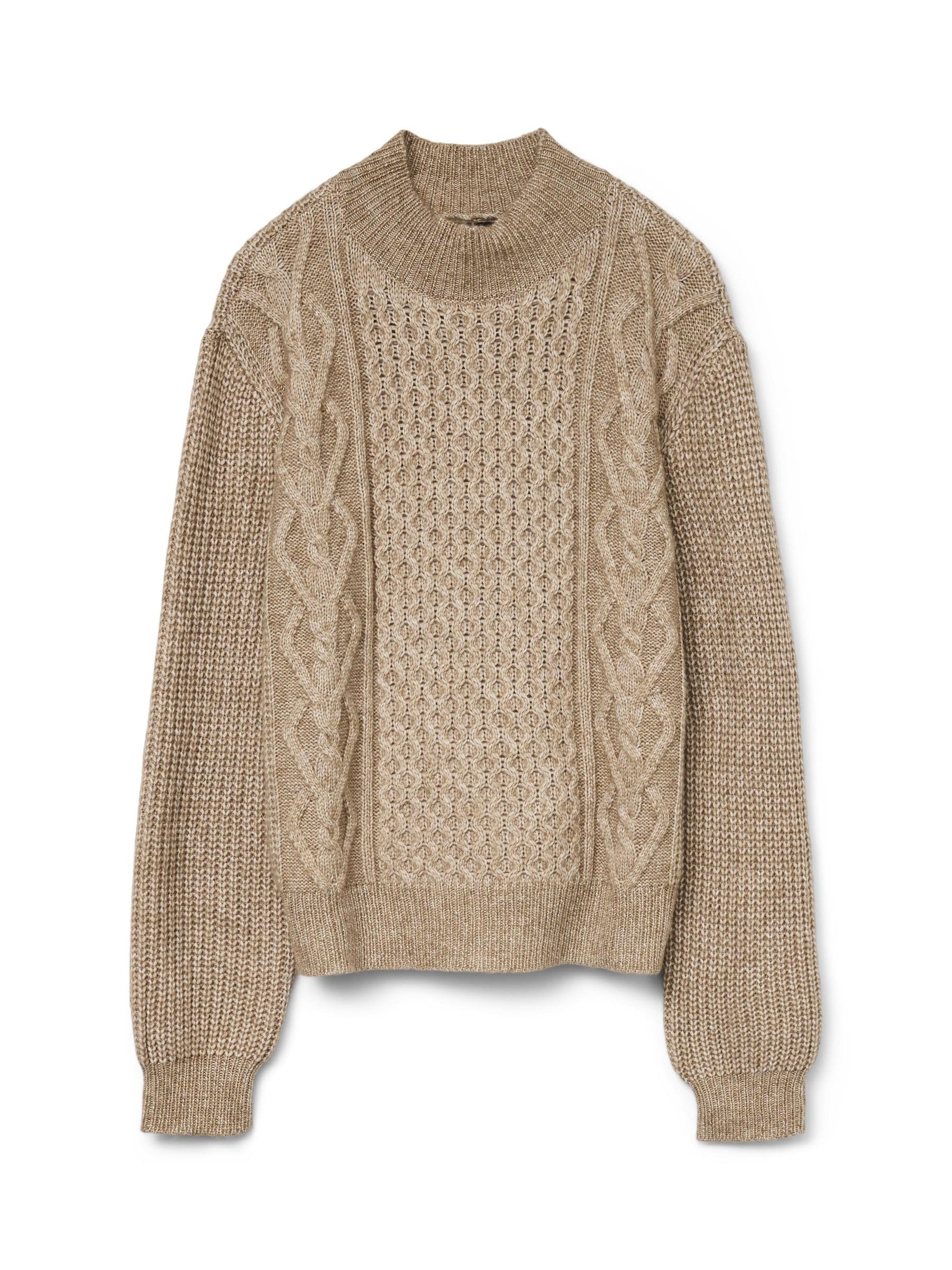 VERO MODA VMUNIVERSE LS Highneck Pullover GA BF, Silver Mink/Detail: w. Melange, S