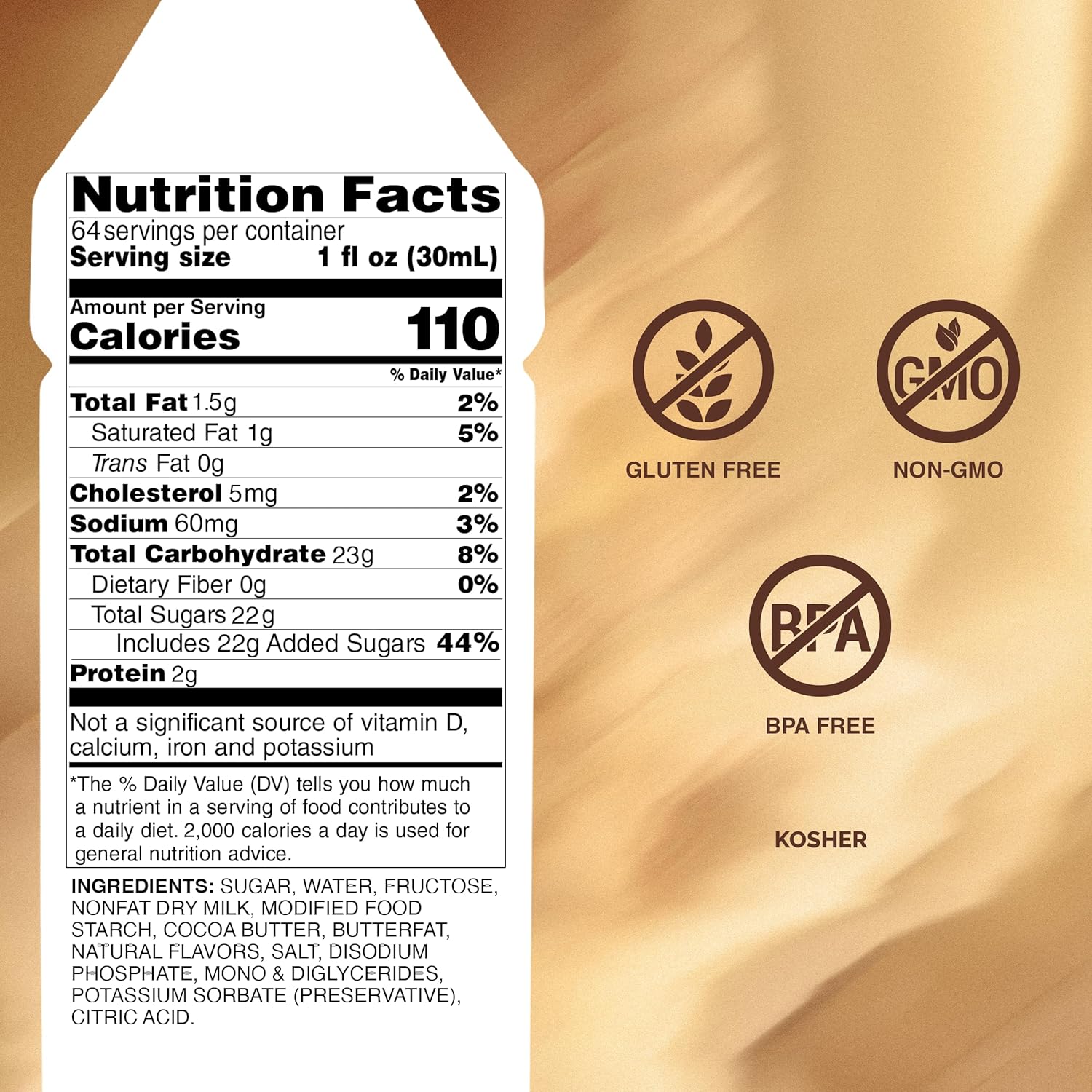 Monin - Gourmet White Chocolate Sauce, Creamy and Buttery, Great for Desserts, Coffee, and Snacks, Gluten-Free Non-GMO (64 Ounce)