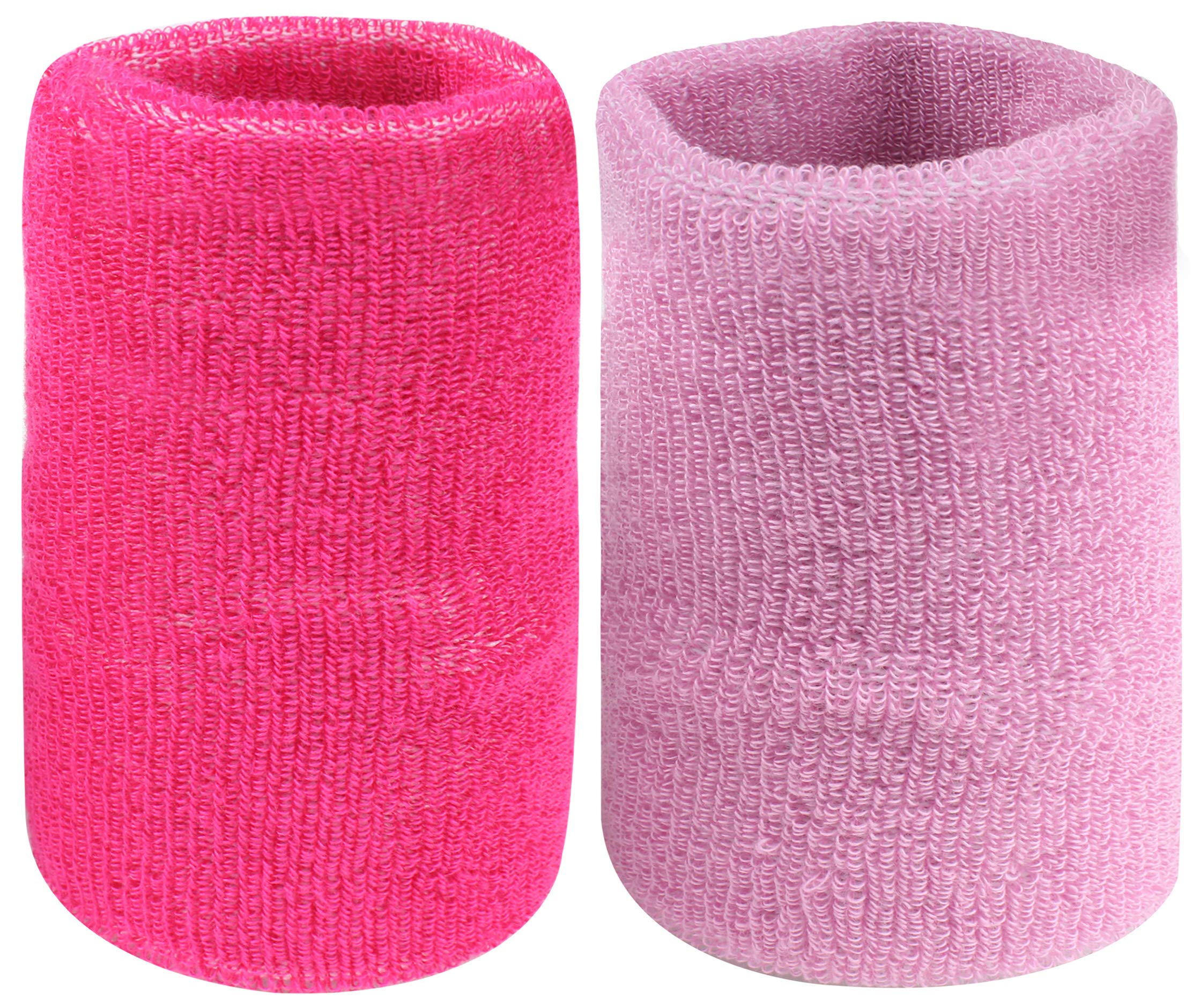 Neska Moda Unisex Pink and Pink Pack of 2 Cotton Wrist Band-image-43
