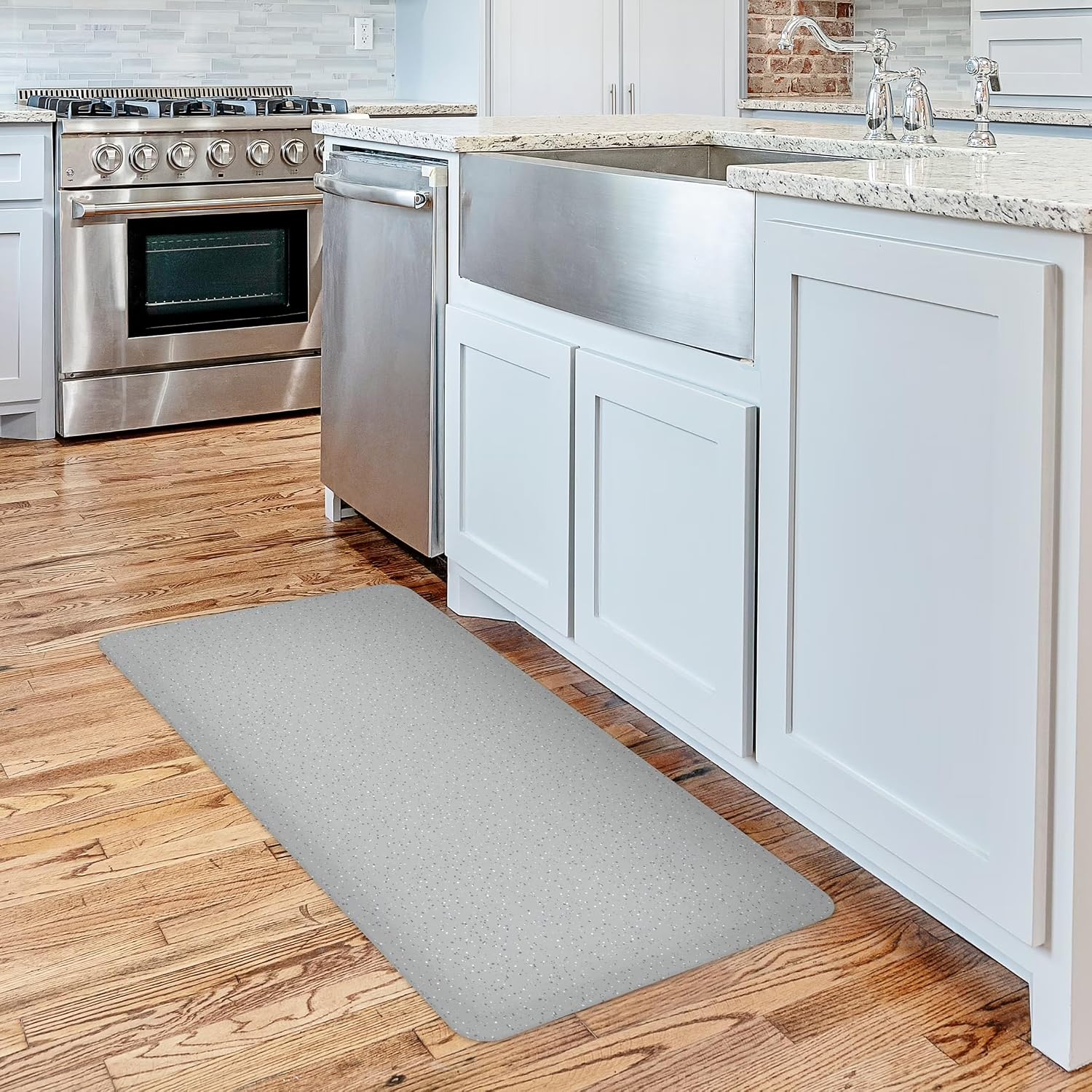 Kitchen Mats for Floor, 20''x39'' Anti Fatigue Standing Cushioned Mat, Standing and Comfort Desk Mats for House Sink Office Laundry，Waterproof (Gray)