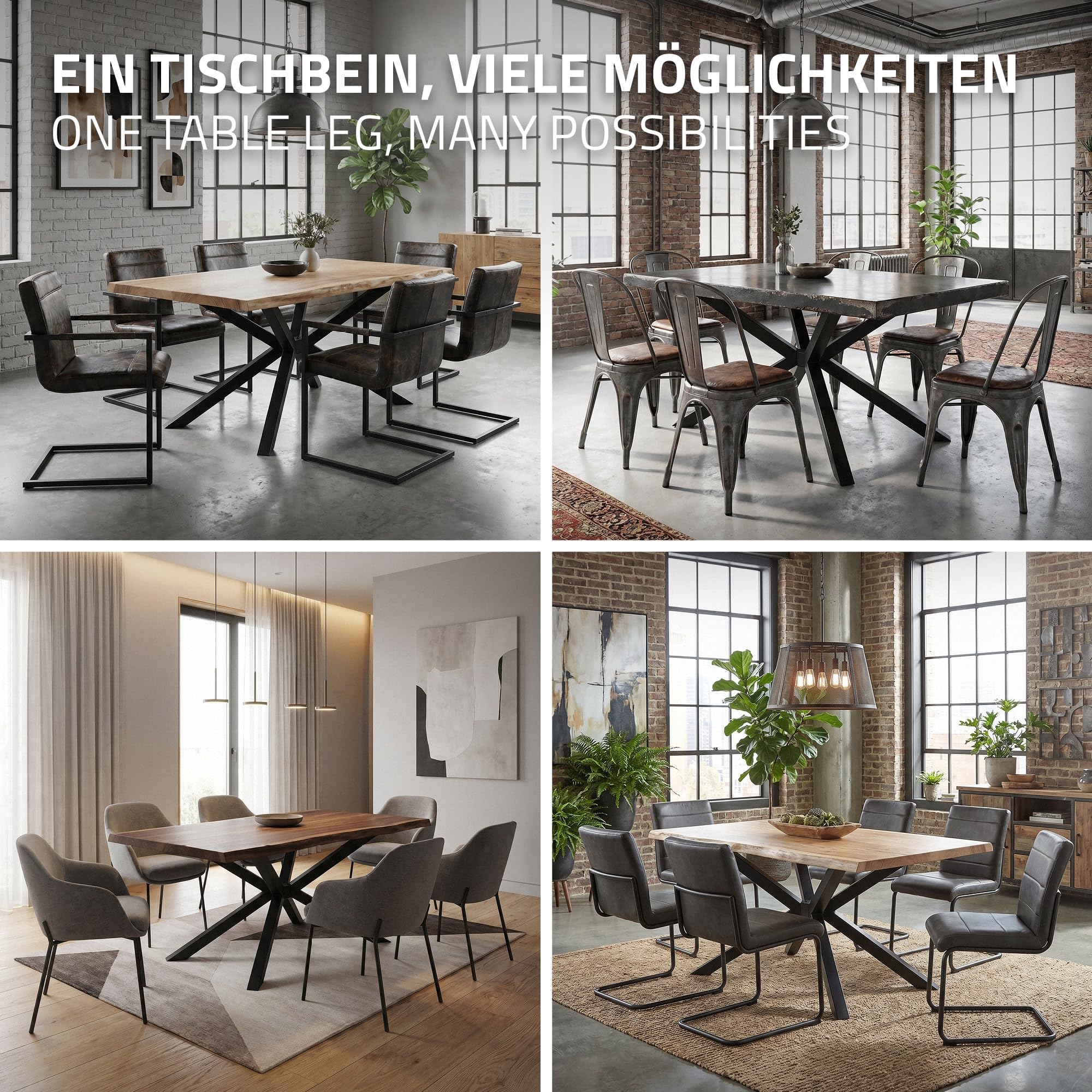ML-Design Tischbeine Metall Schwarz, Tischgestell Spider Outdoor wetterfest, Tischfüße X-Form, Tischkufen aus Stahl, Schreibtischbeine Untergestell Möbelfüße für Esstisch Schreibtisch, 120x78x72 cm
