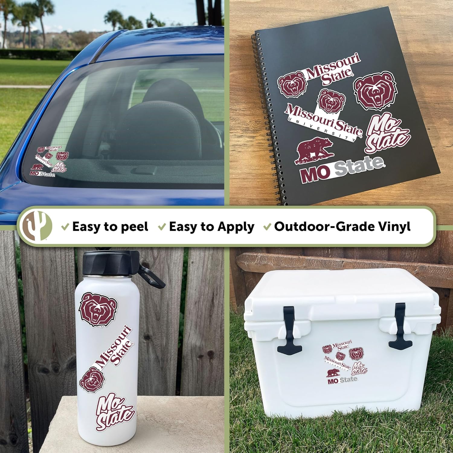 Desert Cactus Missouri State University Sticker Bears MO MSUr Vinyl Decals Laptop Water Bottle Car Scrapbook Sheet T2 (Type 2-2) - Image 5