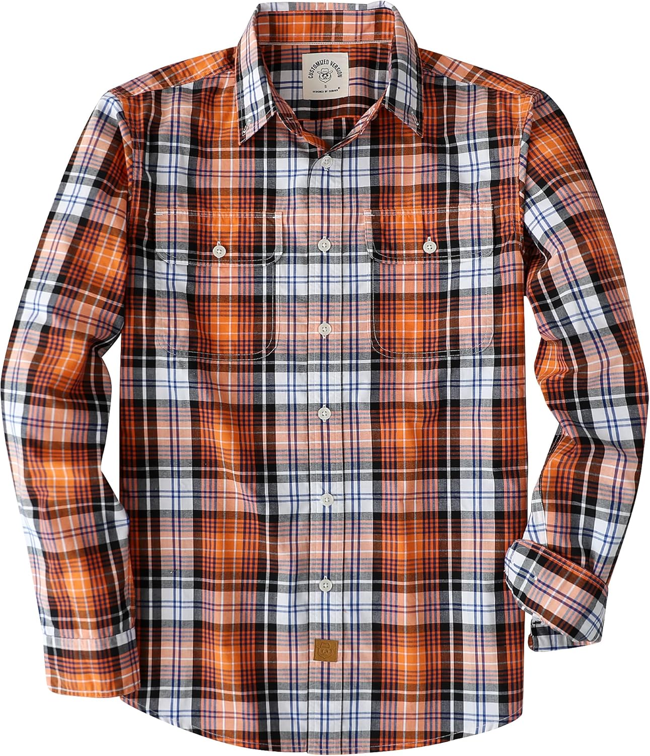 Dubinik® Mens Long Sleeve Button Down Shirts Casual Plaid Shirt with Practical Double Pockets Comfortable and Soft