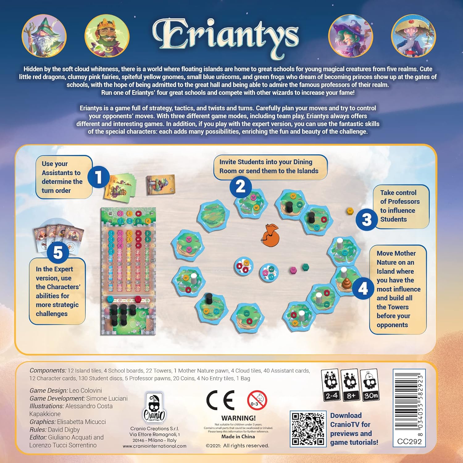 Cranio Creations Eriantys Board Game | Fantasy Strategy Game | 2-4 Players | Ages 8+