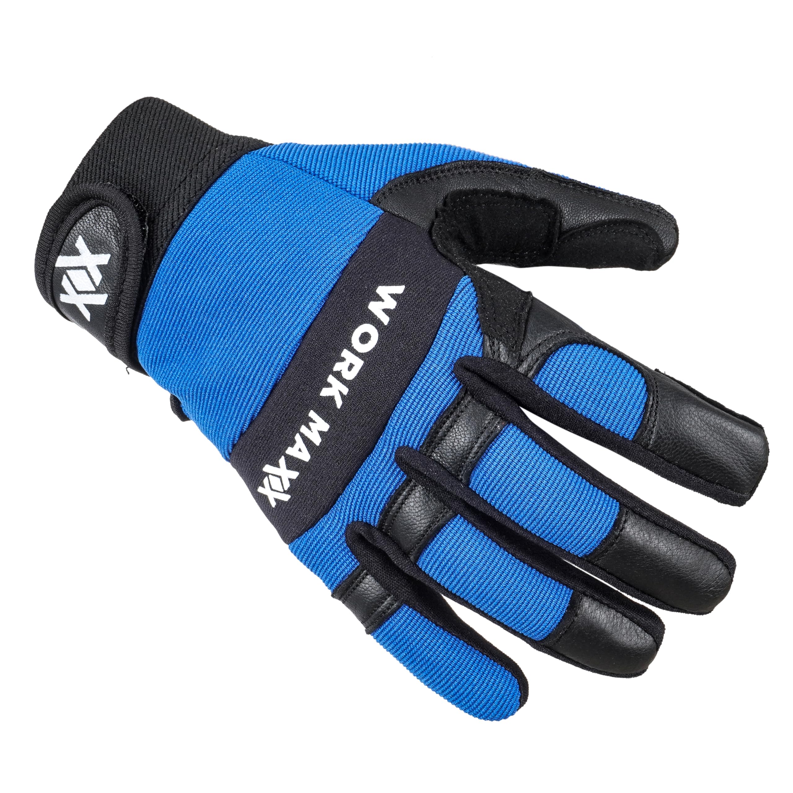 WORKMAXX Gardening Working Gloves Garden Thorn Proof Flexible Heavy Duty Leather Mechanic Utility Dexterity Breathable Construction Gloves for Work Mens Women (BLUE - Image 2