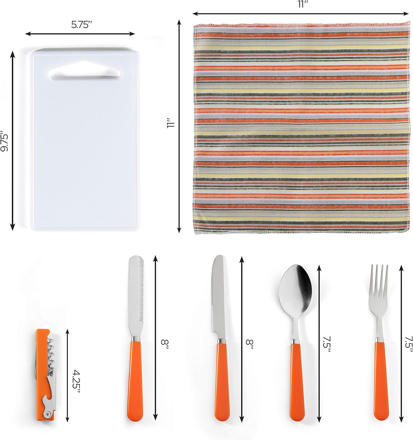Camping Silverware Kit Cutlery Organizer Utensil Picnic Set 12 Piece Mess Kit - Stainless Steel Spoon Butter & Serrated Knife Wine Opener Fork Napkin Hiking Camp Kitchen BBQ’s (4 Person 20 Piece Set) : Sports & Outdoors